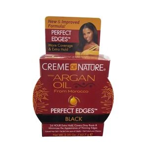 Creme of Nature Perfect Edges Black Hair Gel 2.25oz New Argan Oil Extra Hold